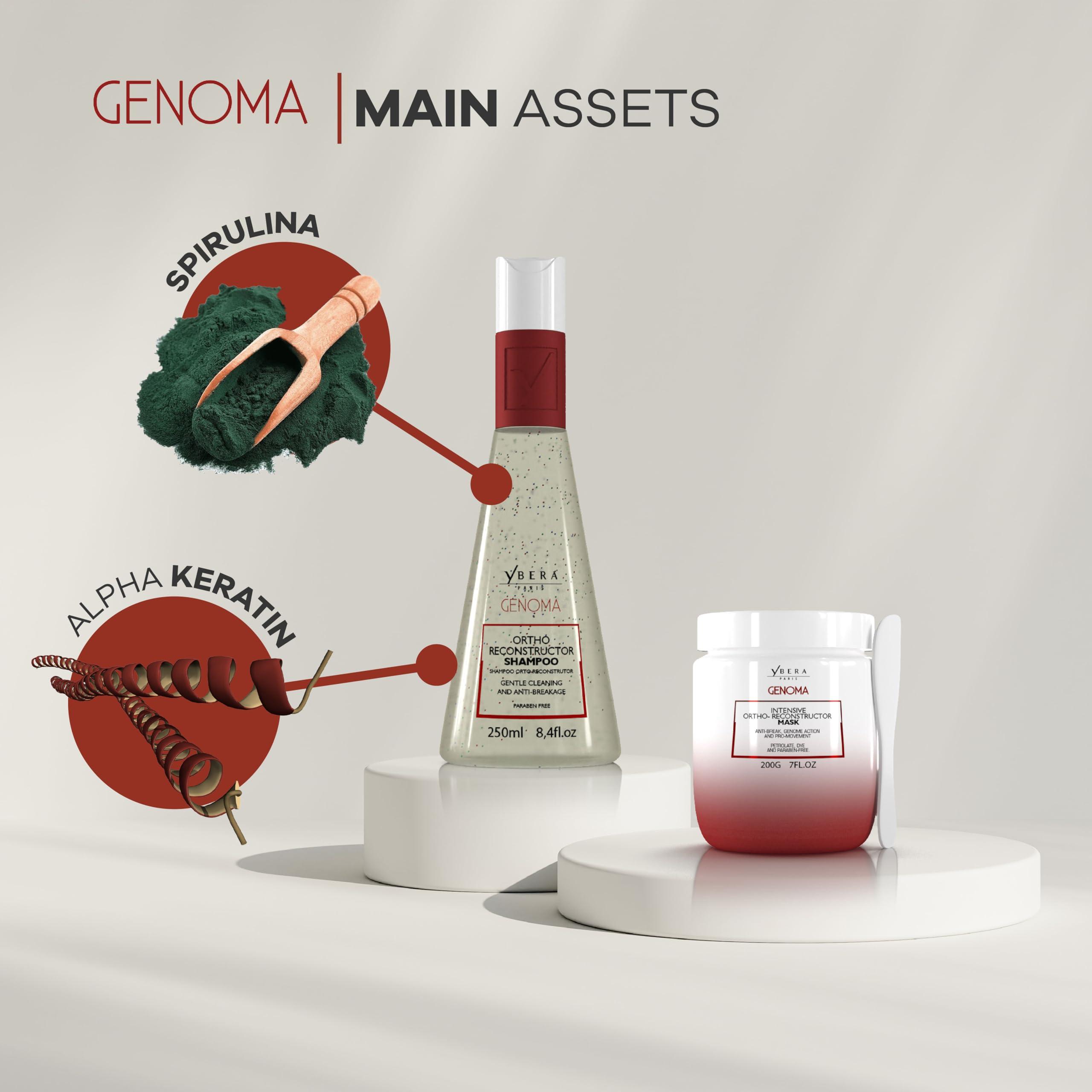 GYP Ybera Paris Genoma Home Care Kit | Restores the DNA of the Capillary Fiber | Renews the Cortex of the Strand to its Original State | Softness, Shine and Restructure Roots to Ends | Set of 2