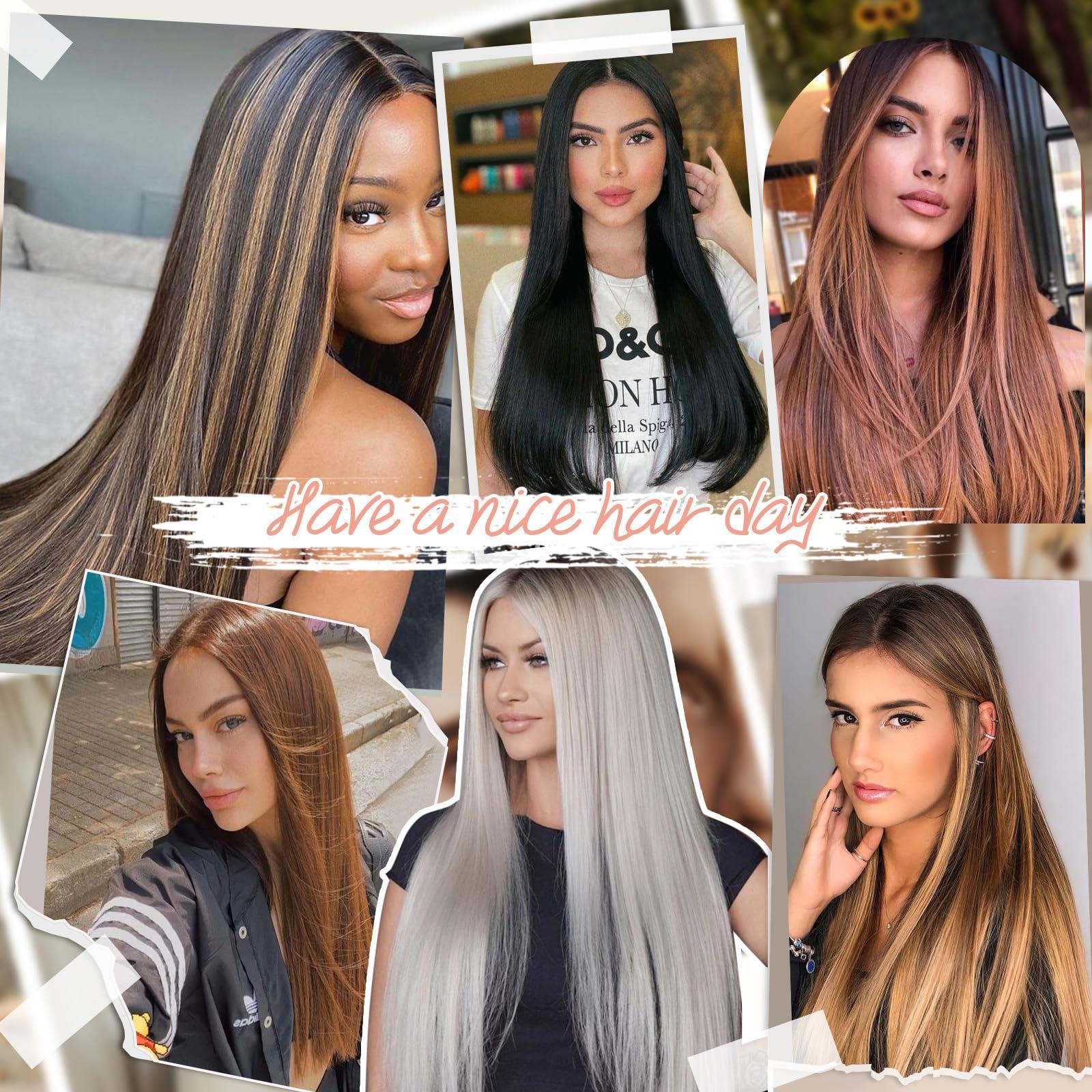 Wodelanle Clip in Hair Extensions for Women 7pcs Long Straight Dark Black Hair Extensions 23 Inch Natural Soft Clip on Extensions Synthetic Thick Hairpieces