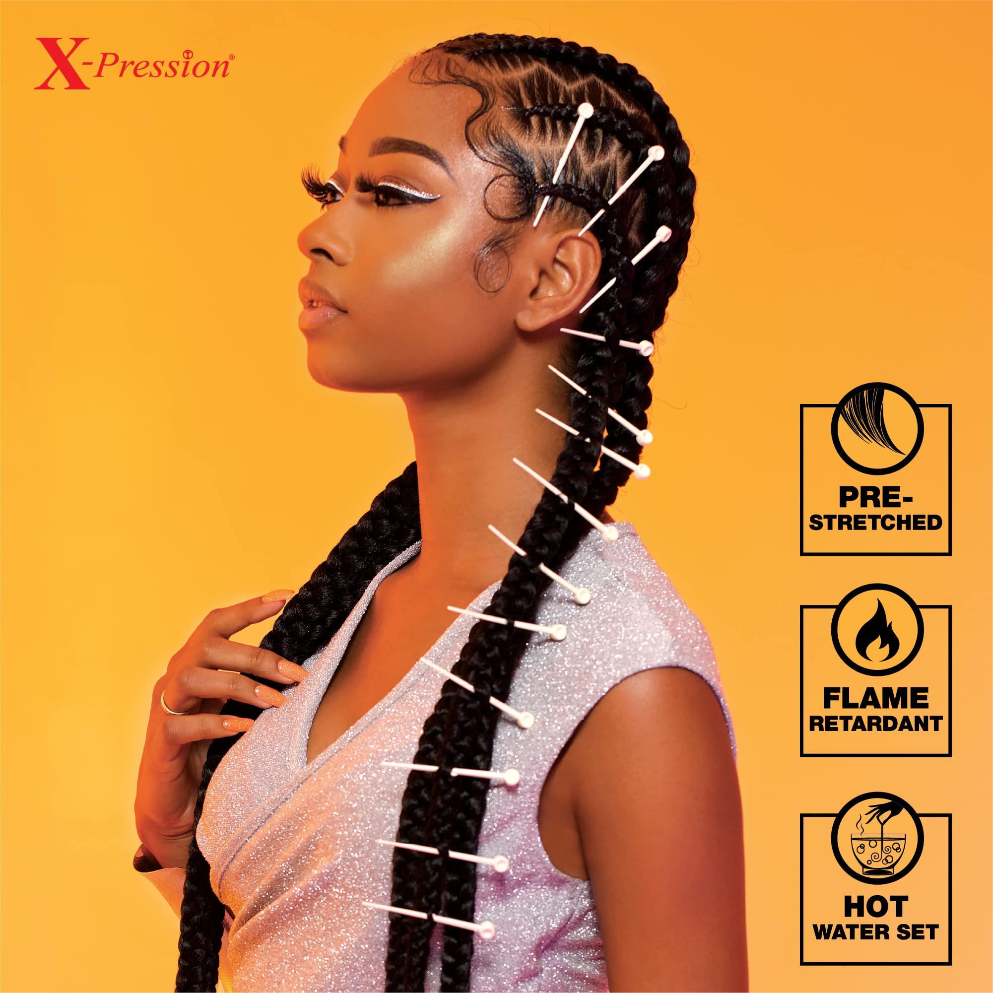 Sensationnel Sensationnel X-pression prestretched braiding hair - 2x xpression 72 inch all kanekalon flame retardant synthetic braid in hair extensions - 2X 72 Inch (1 pack, BG)