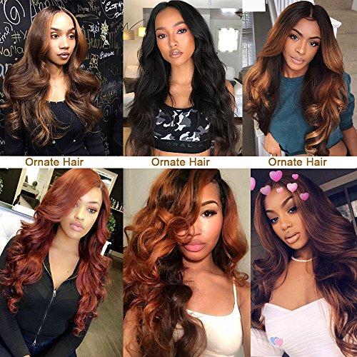 Ornate Hair Dark Brown Bundles Human Hair 3 Bundles Brazilian Body Wave Hair Extension Virgin Hair 100% Human Hair Double Weft Weave Bundles Dark Brown Color #2(14 16 18 Inch)……