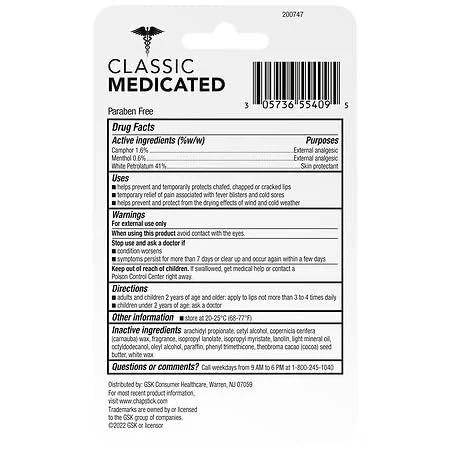 ChapStick ChapStick Classic Medicated Lip Balm & Skin Protectant (3 Pack)