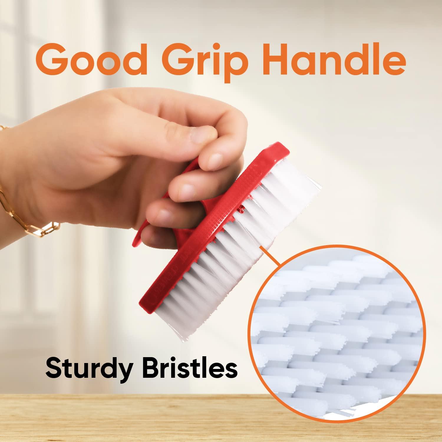 Superio Superio Nail Brush for Cleaning Fingernails, Nail Scrubber Brush, Toe Foot Hands Fingernail Brush Cleaner- Small Scrub Brush- All-Purpose Stiff Cleaning Brush for Home, (6 Pack, Red)