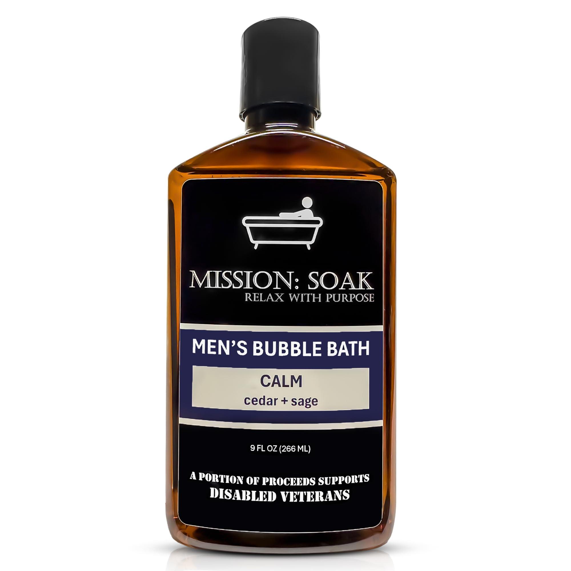 Mission: Soak Mission: Soak Men's Luxury Bubble Bath, Body Soak - Multiple Scents Available - 9 fl oz (Calm (Cedar + Sage))
