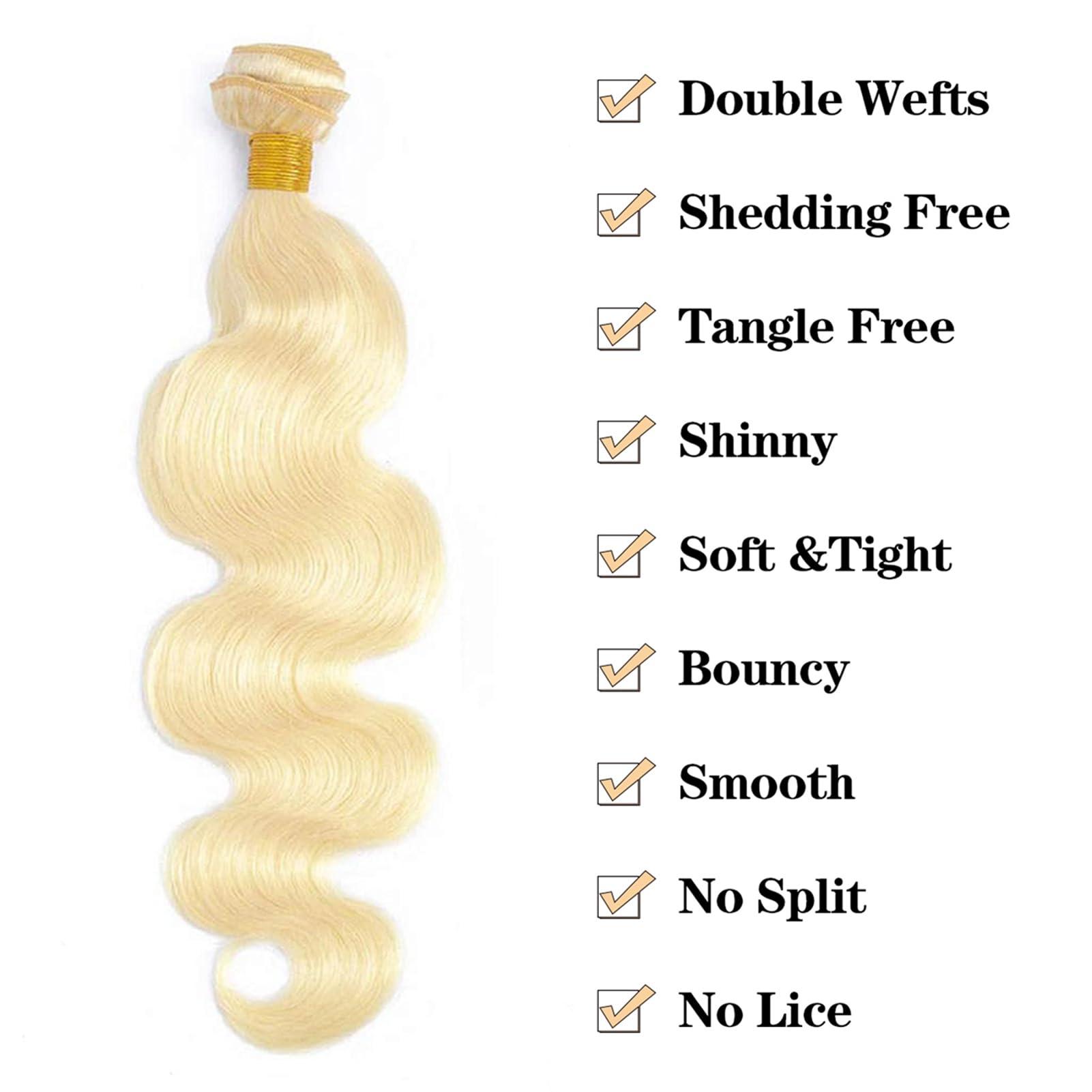 ROYAL IMPRESSION 613 Blonde Bundles Human Hair 26 Inch 12A Grade 613 Body Wave Bundles 100% Unprocessed Brazilian Virgin Human Hair Bundles 1 Bundle Human Hair 613 Blonde Hair Bundle