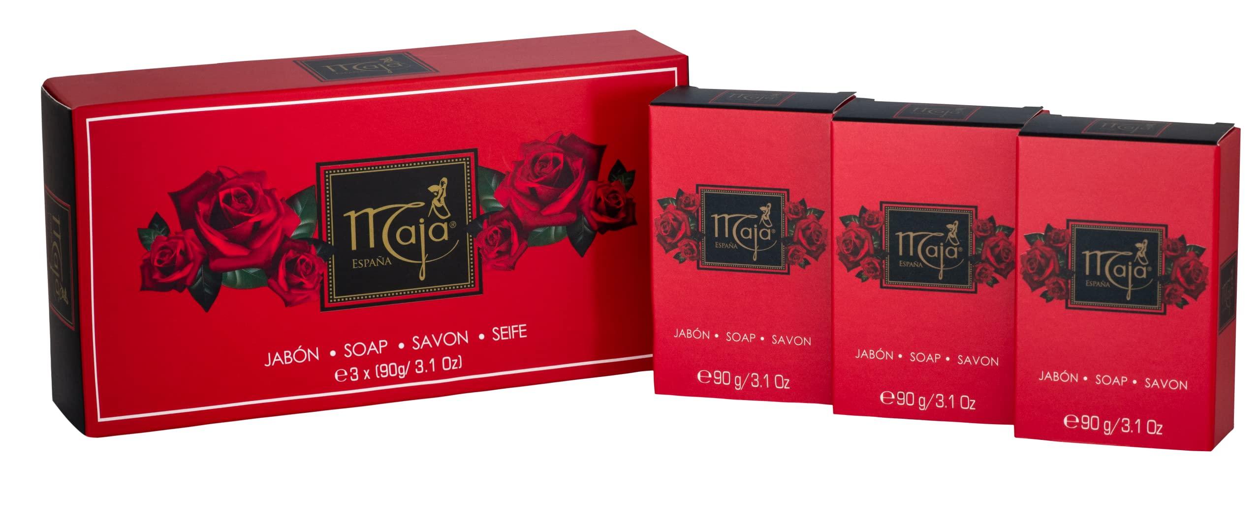 Maja Maja Soap, Perfumed Bar Soap, Body Wash Bar, Clean and Moisturize your Skin, Beautifully Scented, 1 set of 3 Soaps, 3.1 Oz Each Soap, 1 Box (Pack of 2)