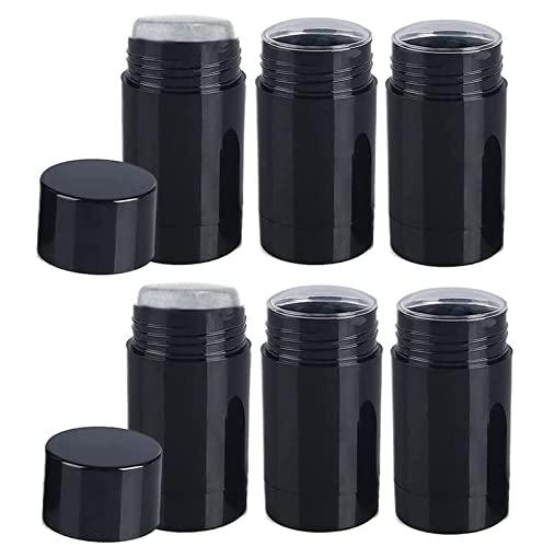 Minsily Minsily 10 Pack 75ml Round Empty Deodorant Containers 2.5oz Twist Up Filling Stick Plastic Deodorant Container Empty Lip Balm Tubes Refillable Deodorant Bottle for DIY Lipstick Crayon Chapstick(Black)