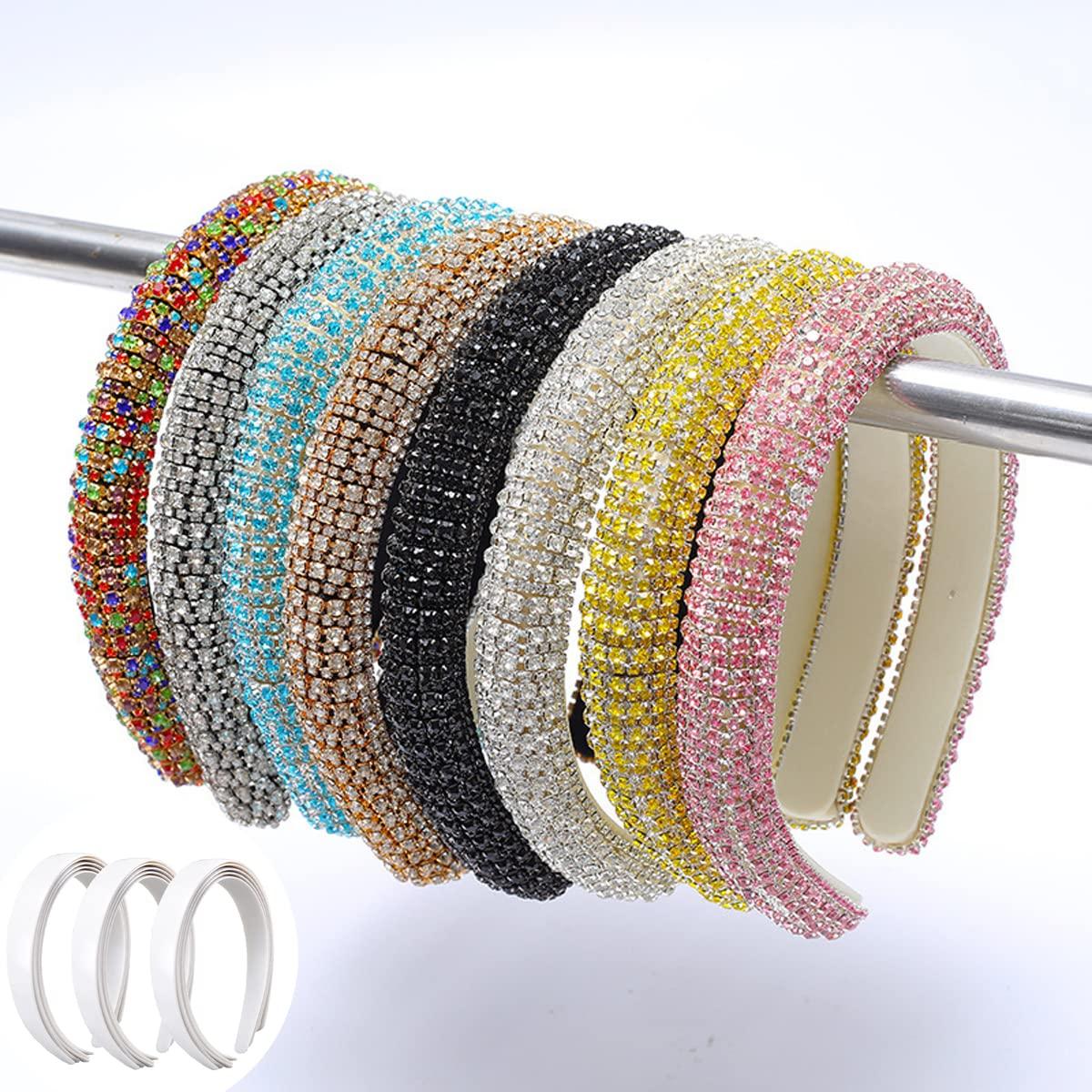 mollensiuer mollensiuer 20Pcs 1 Inch Plastic Hard Headband No Teeth Plain Headbands DIY Craft Headbands DIY Hair Bands Hair BandsAccessories for Girls Women, White