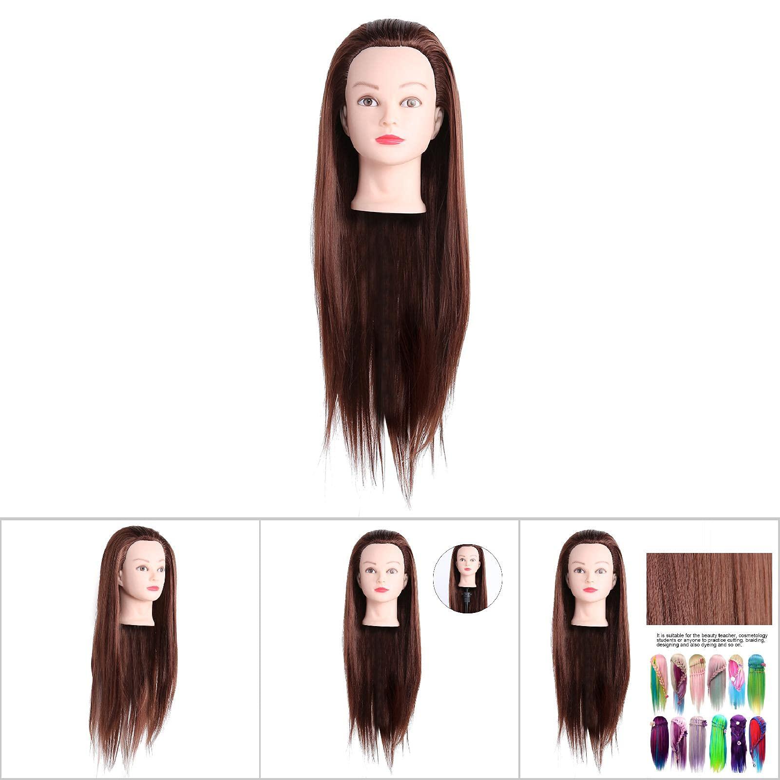 NinthAvenue Basics Practice Hair Mannequin Head, Salon Training Head Mannequin with Look and Feel High Temperature Hairdressing Practice Tools for Hair Styling Practice (plastic 4)