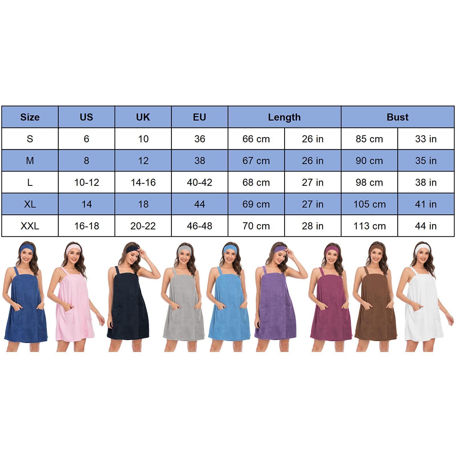 ANUFER ANUFER Womens Adjustable Bath Towel Wraps with Headband for Gym Shower Spa & Beach Cover Ups Yellow M