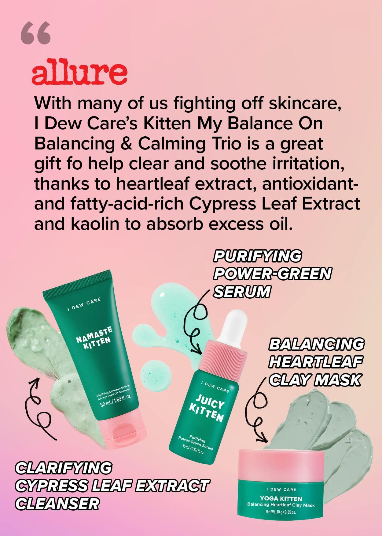 I DEW CARE I Dew Care Skincare Set - Kitten My Balance On + Soft Silicone Face Mask Brush Bundle