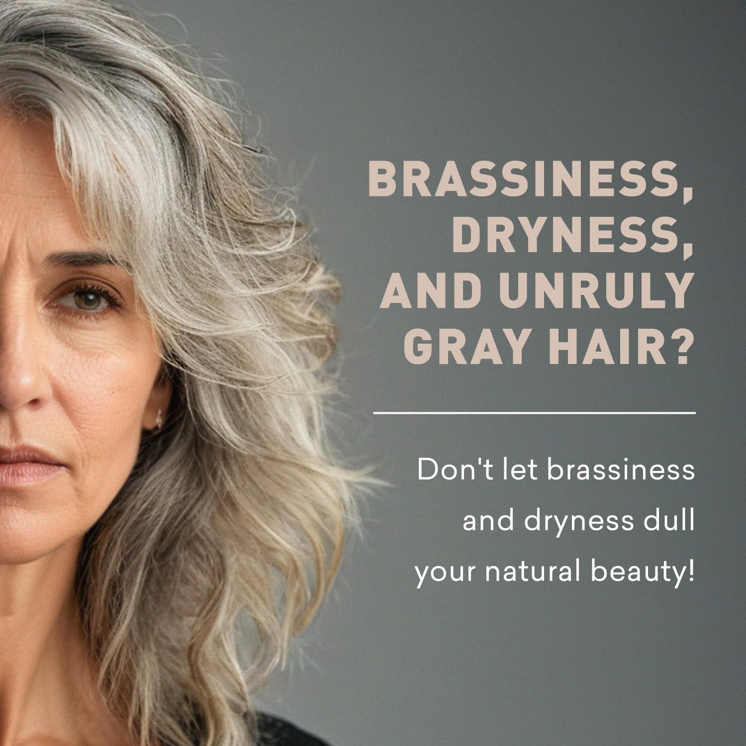 Just Nutritive Just Nutritive Gray & Silver Hair Care Essentials for Brighter, Healthier Locks, Neutralizes Brassiness, Prevents Yellowing, Deep Hydration and Strengthening 8oz. - 16oz. - 16oz.