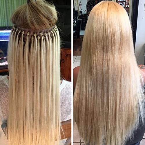 Yotty Yotty Micro Ring Hair Extensions Black Ombre Gray Colors Remy Micro Beads Link Human Hair Extensions Micro Loop Ombre Hair 16inch 100strands per Pack