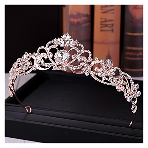nihngvjm nihngvjm Bridal Crown Trendy Crystal Crown Rose Gold Bridal Tiara and Crown Hair Accessories for Wedding Bride Women Hair Jewelry Headpiece Headdress Tiara for Women (Size : Y)