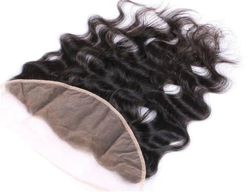 ScAua HD Lace Frontal, Free Part Ear to Ear 13x4 Full Frontal Lace Closure Body Wave with Baby Hair Unprocessed Brazilian Virgin Remy Human Hair Front Closures Top Extensions Natural Color (12 Inch)