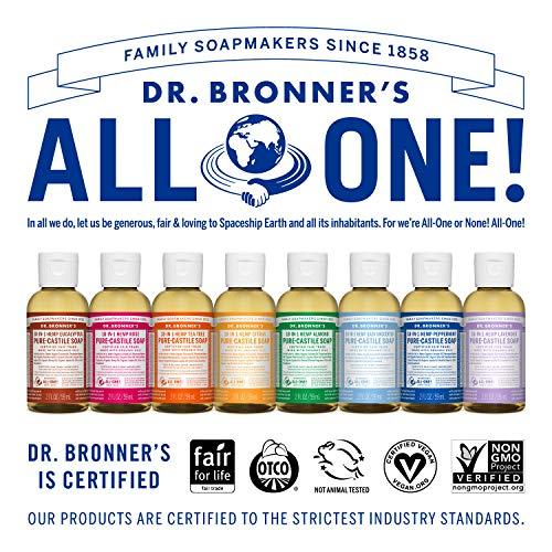 Dr. Bronner's Dr. Bronner’s - Pure-Castile Liquid Soap (Rose, 2 ounce) - Made with Organic Oils, 18-in-1 Uses: Face, Body, Hair, Laundry, Pets and Dishes, Concentrated, Vegan, Non-GMO