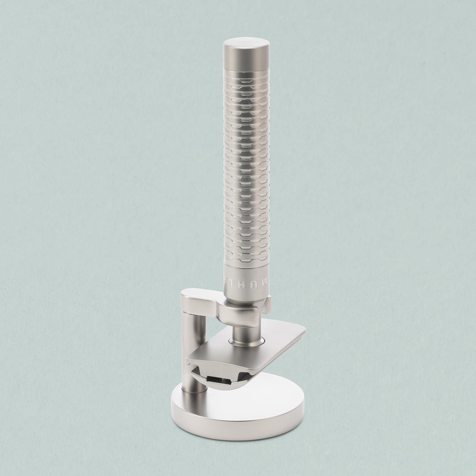 MHLE MHLE Single Holder for Classic Safety Razors - for Rocca and Companion Razors - Matt Chrome Shaving Stand