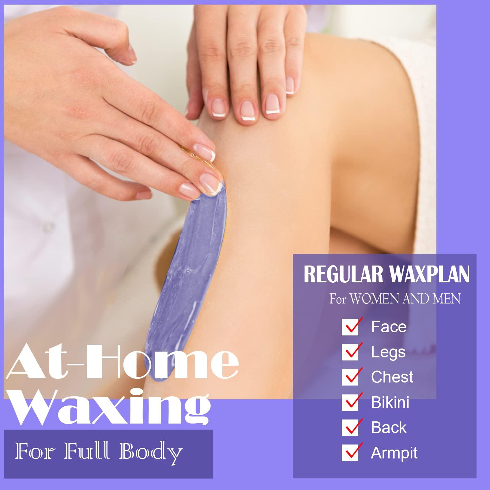 PURPLESKY Hard Wax Beads for Hair Removal, Solf Waxing Beads Bulk for All Skin, Bikini Wax Beads for Body with Wax Sticks