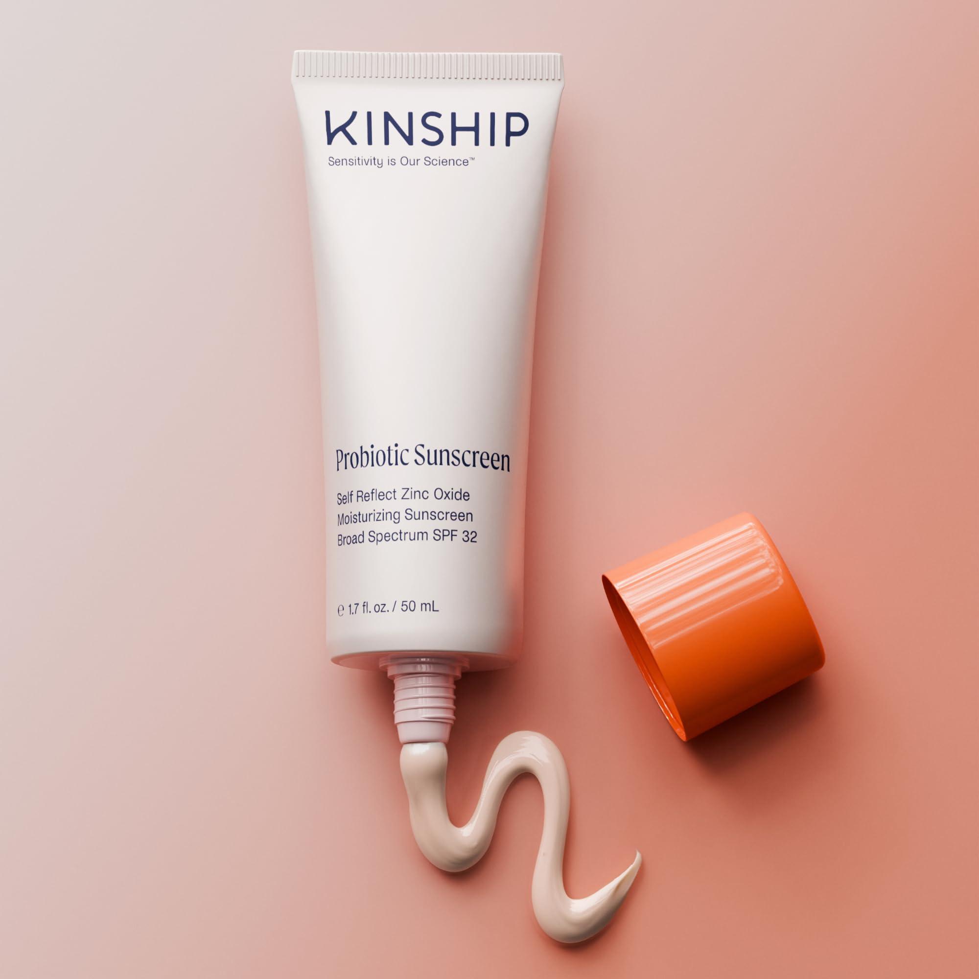 Kinship Kinship Self Reflect Probiotic Moisturizing Sunscreen SPF 30+ For Face - Lightweight 100% Mineral SPF for Sensitive Skin - Sheer Zinc Oxide Sunblock - Clean & Reef Safe - Vegan (1.75oz)