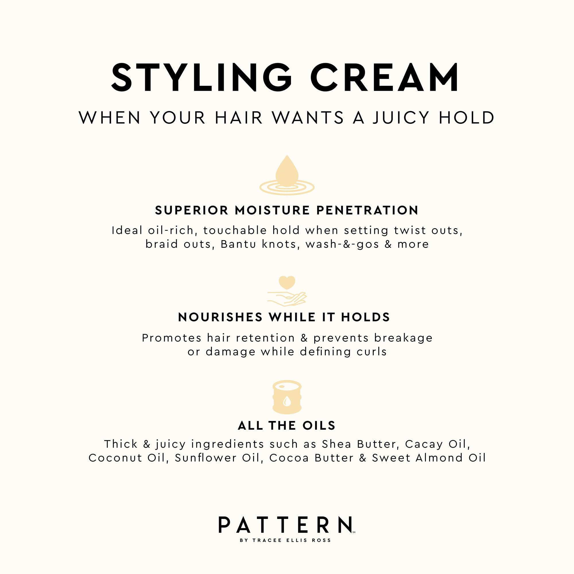pattern PATTERN Beauty by Tracee Ellis Ross Styling Cream - Hold & Definition for Curly Hair 3b-4c, 25 fl oz