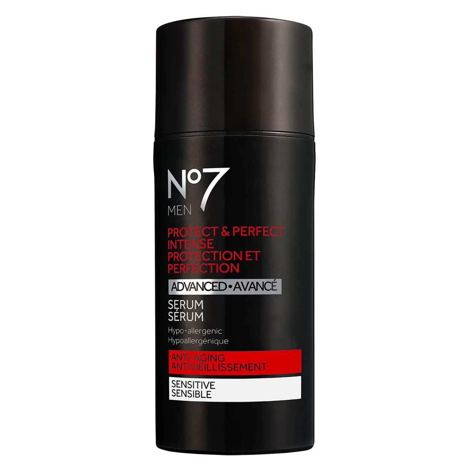No.7 No7 Men Protect & Perfect Intense Advanced Serum - Skincare For Men - Balancing Facial Serum For Anti Aging - Contains Retinol To Reduce Fine Lines & Wrinkles + Moisturizes (30 ml)