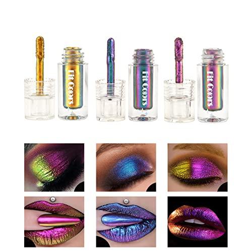 Domality Domality Chameleon Eyeshadow Liquid Set, 3pcs Intense Color Shifting Multichrome Eyeshadow, Highly Pigment Metallic Long Lasting Quick-Drying No Creasing Eye Makeup