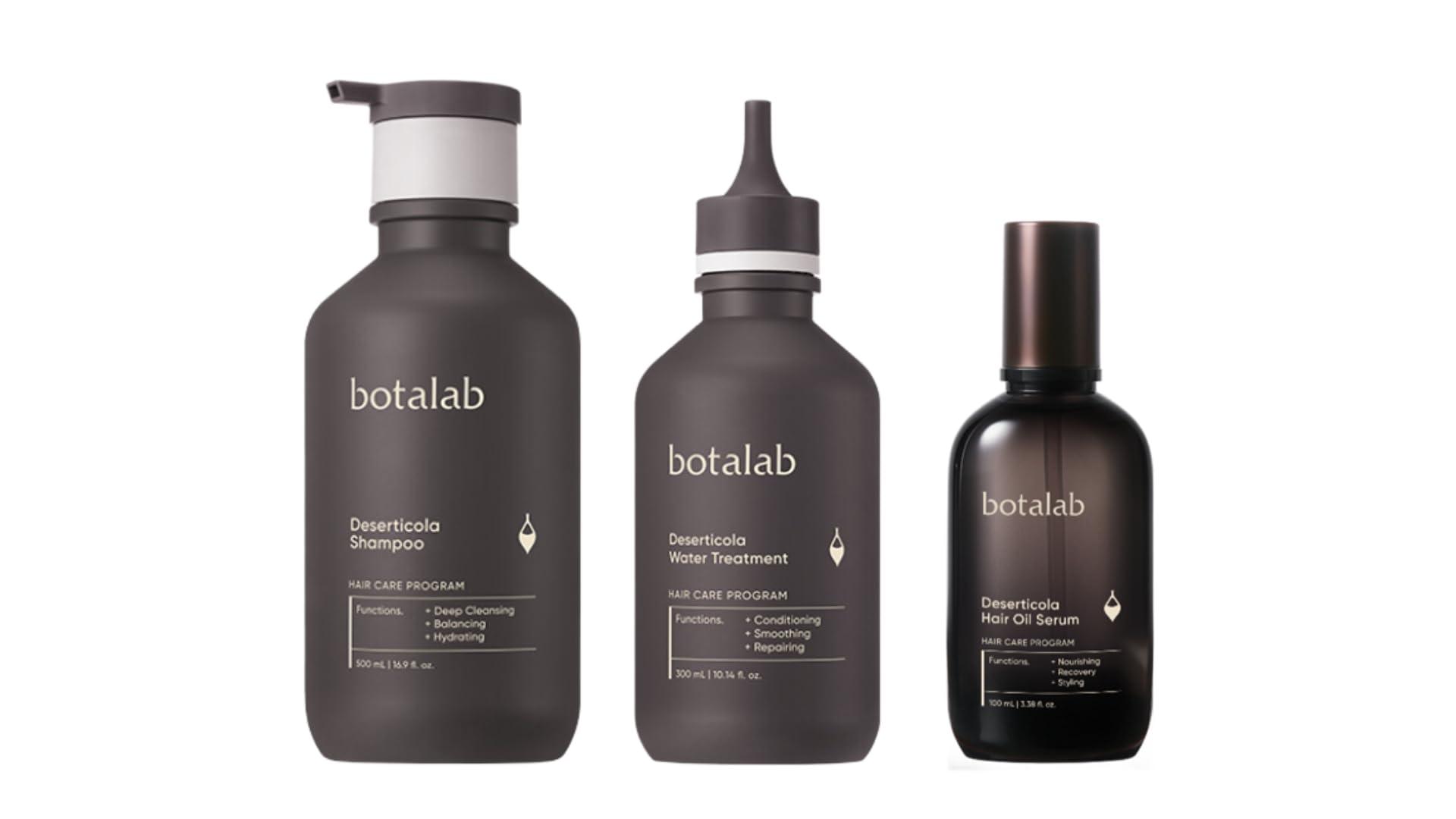 Botalab Botalab Hair Growth Pack Korean Kbeauty Hair Care Set: 3 Items, Deserticola Shampoo, Water Treatment, Hair Oil Serum