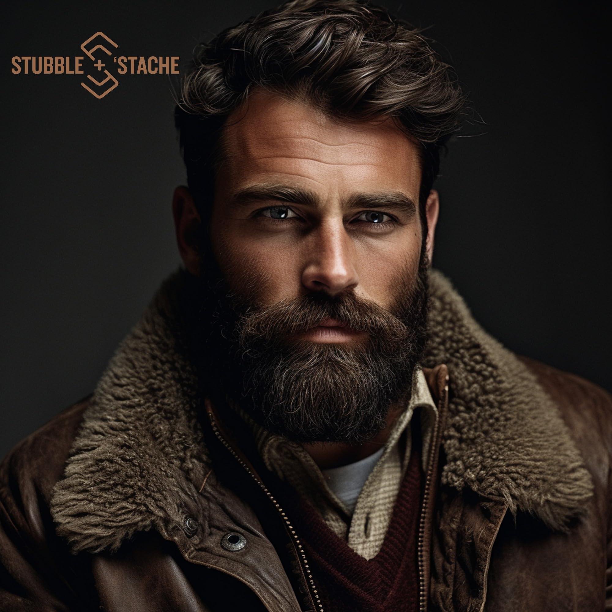 stubble & stache stubble & stache Exfoliating Probiotic Face & Beard Charcoal Sugar Scrub for Men - Deep Cleanse, Pre-Shave Wash, Natural Pore Minimizing Scrub for Daily Use - 3.4 fl oz