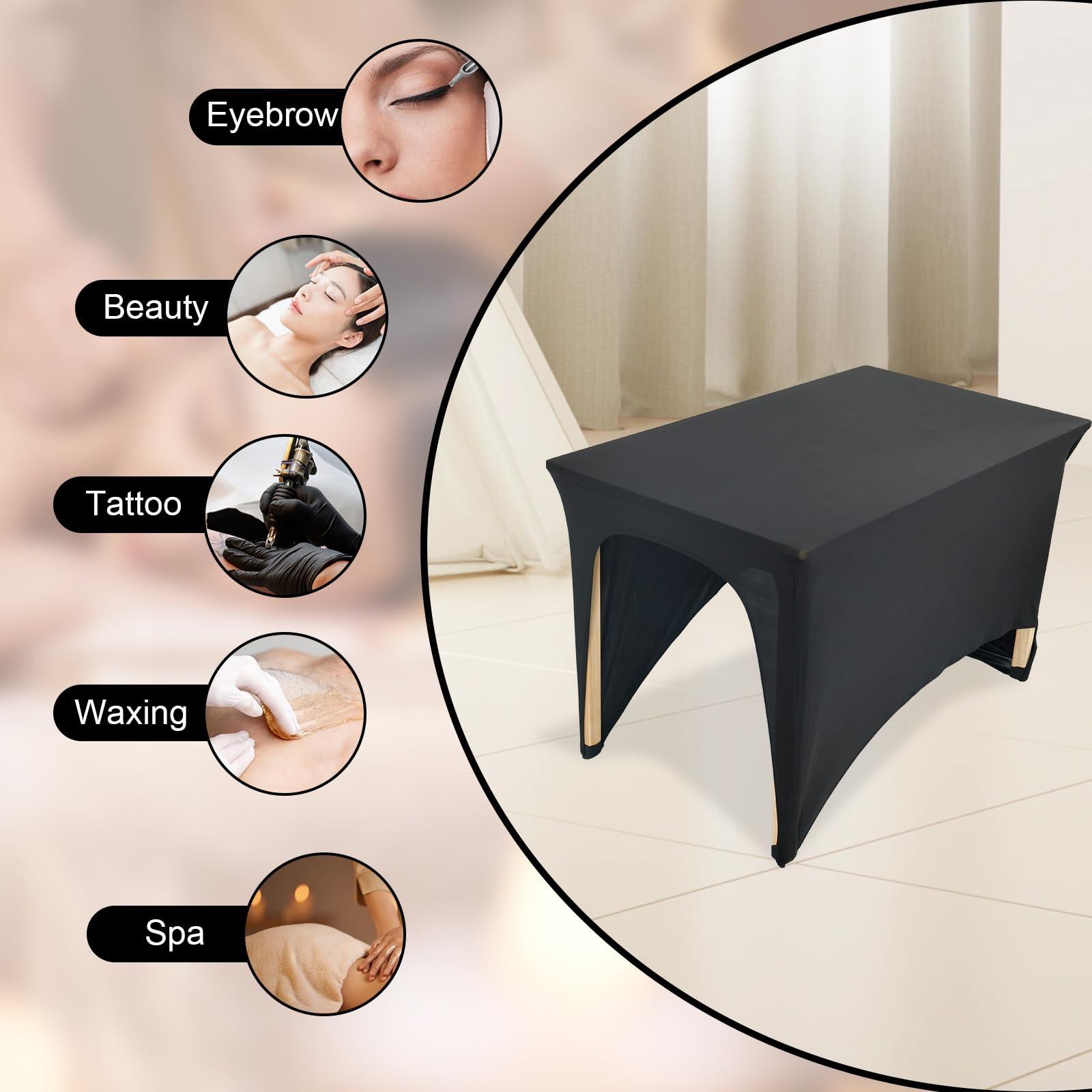 LCZNXJJY LCZNXJJY Elastic Lash Bed Cover 6FT SPA Bed Cover,Stretchy Massage Bed Fitted Cover,Soft Beauty Bed Protective Topper Professional Protective for Lash Extension SPA Massage Beauty Salon Waxing (Black)