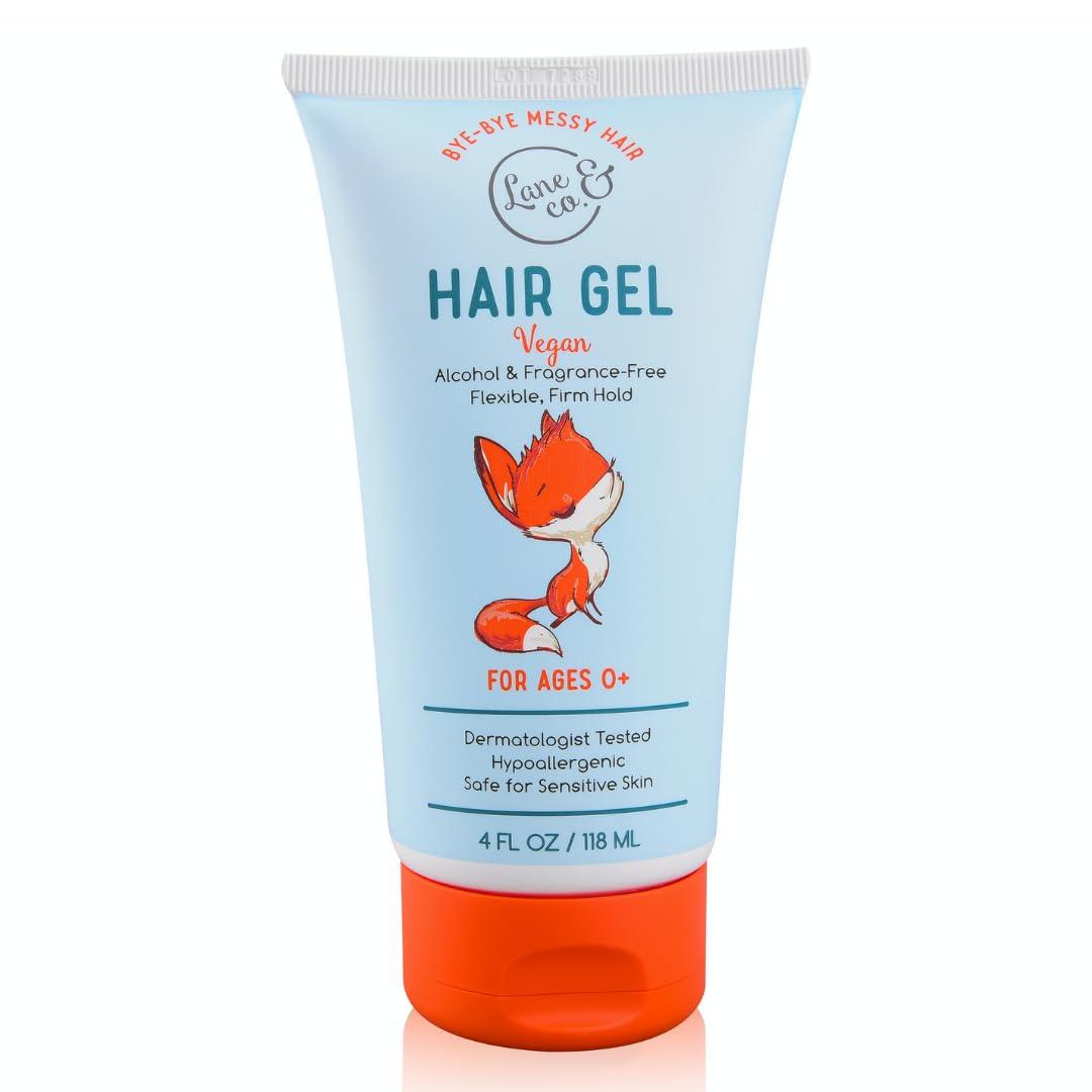 LANE & CO. LANE & CO. Baby Hair Gel - Hypoallergenic Kids Hair Gel - Flexible Medium to Firm Hold - Tames Flyaways, Frizz, Static Hair - Tested by Dermatologists - Suitable for Children Ages 0 & Up - 4 fl.oz.