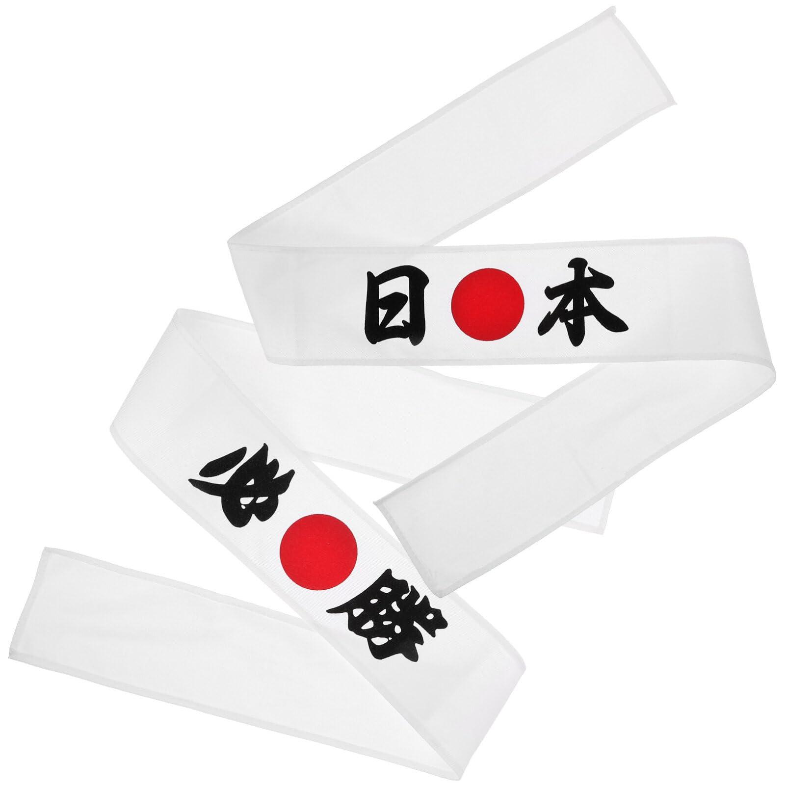 Gadpiparty Gadpiparty 2pcs Sushi Hair Ties Headband Decor Japanese Chef Costume Head Band Samurai Hat Chef Accessory Karate Supply Chef Supply Karate Head Strap Kimono Cooking Fitness Fabric