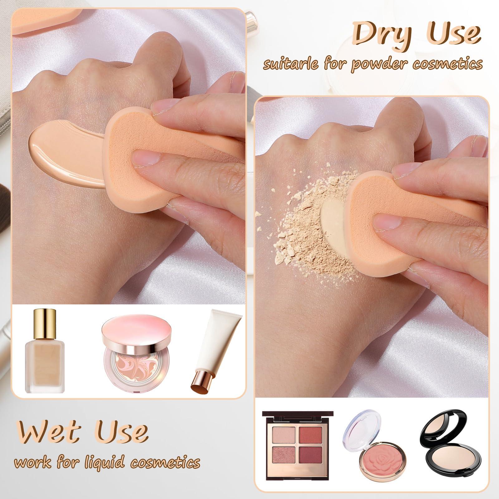 Giantree Giantree 12Pcs Square Makeup Sponges, for Foundation Facial Powders Puff Cosmetic Sponge, Square Foam Pad Powders Blender for Liquid Foundation Cream Powder Concealer - Wet Dry Use (Skin Color+White)