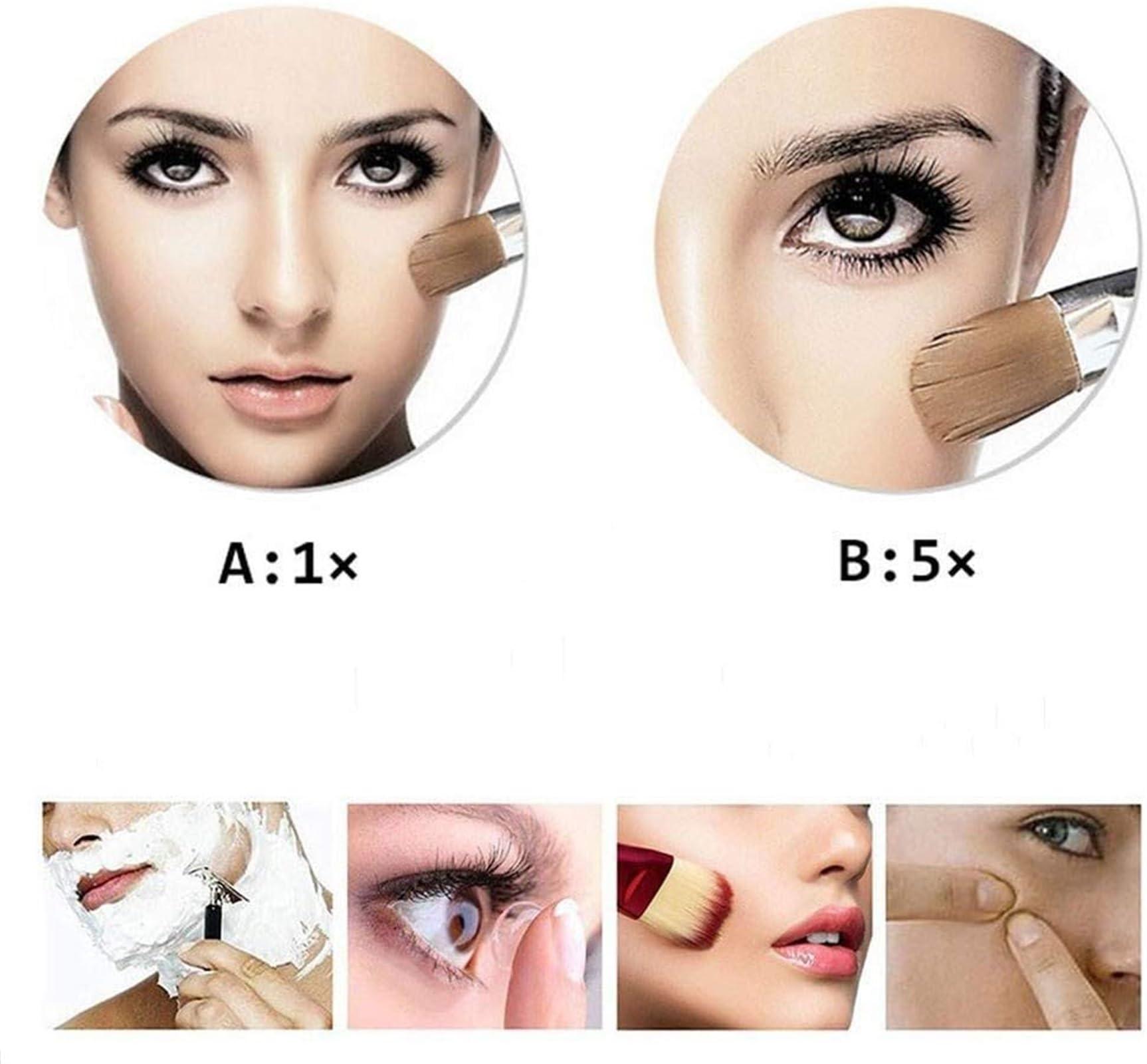 BLUPOWHT BLUPOWHT Wall Mounted Shaving Mirror - 360 Swivel Rotating Head, Vanity Mirror with 1x and 5X Magnification