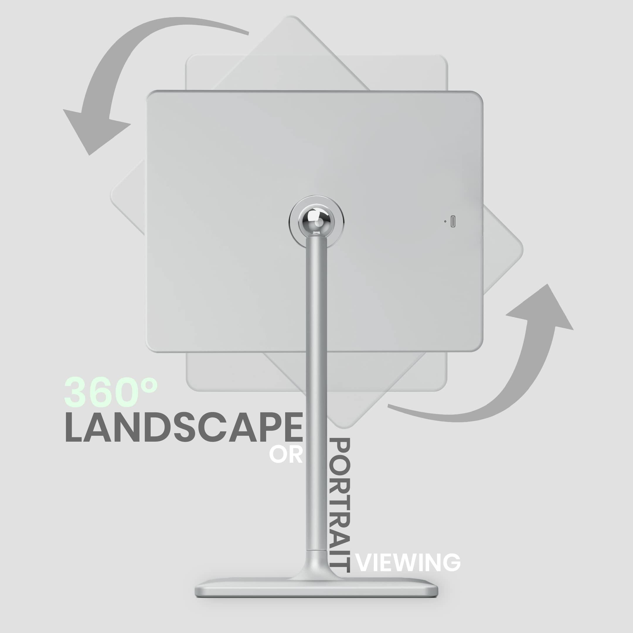 LUNA London LUNA London Orbit Mirror | Vanity Mirror with Lights, Makeup Mirror, LED Lighted Desk Mirror with Light for Tabletop 7X 1X Magnification Dimmable and Rechargeable | Chalk Grey