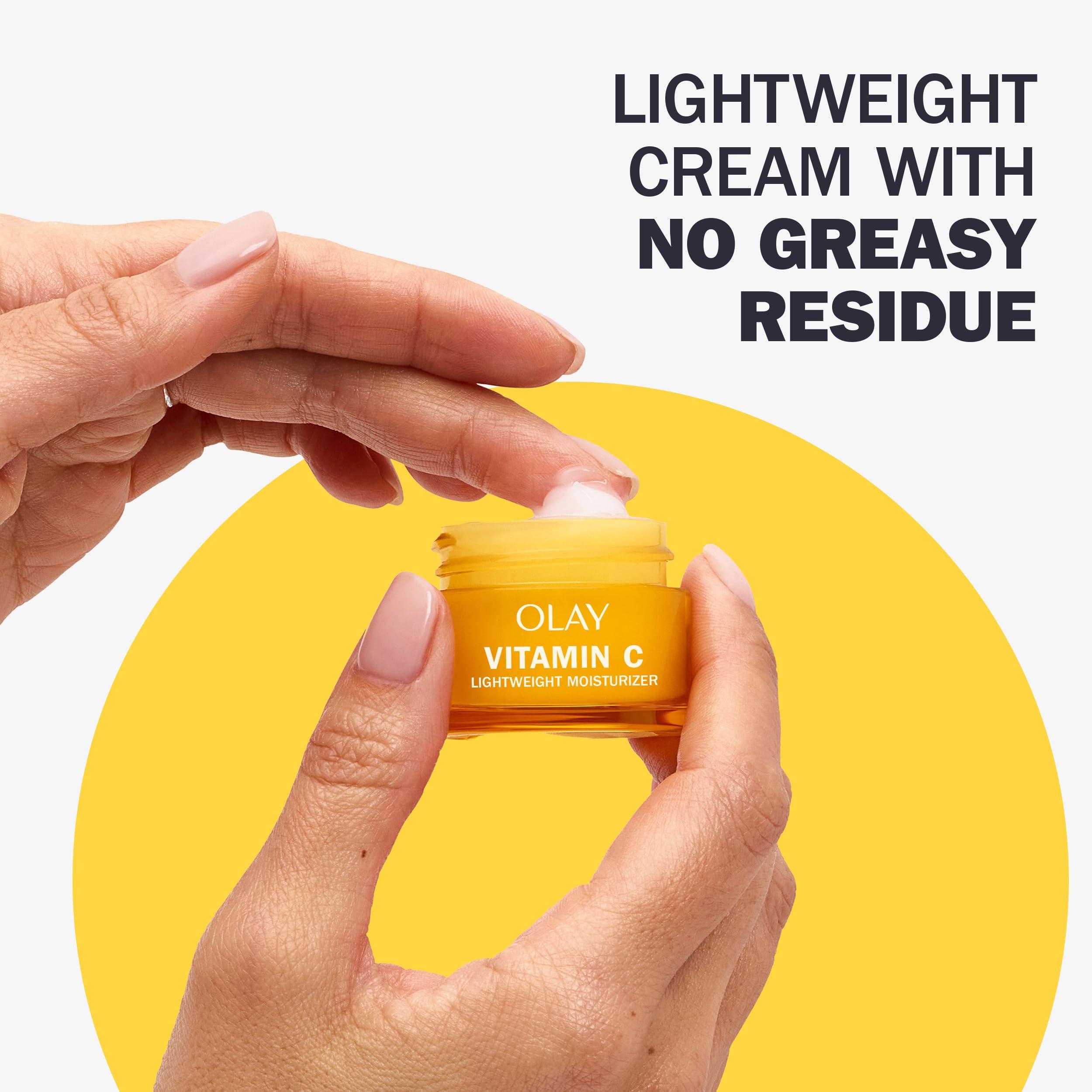 Olay Olay Vitamin C Face Moisturizer, Brightening Cream for Women, Trial Size, Evens Tone, Dark Spot & Hyperpigmentation Reduction, Glowing Skin Care - Niaciniamide, Lactic Acid, 0.5 Oz