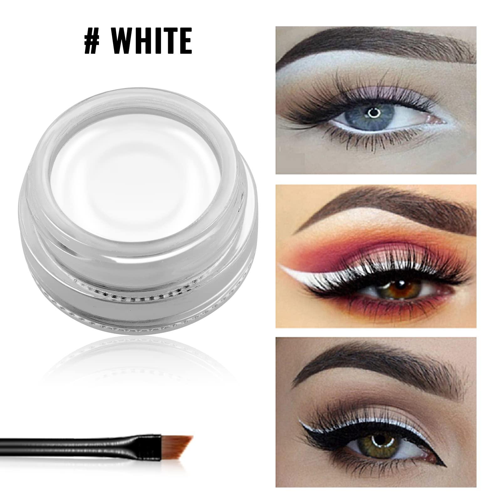 Erinde Erinde [2PCS] Waterproof Gel Eyeliner Set, Long Lasting Cream Eyeliner Gel, High-Intensity Pigments Smudge-Proof Eye Liner Makeup, Water-Resistant Eyeliner with 4PCS Eyeliner Brushes (Balck & White)
