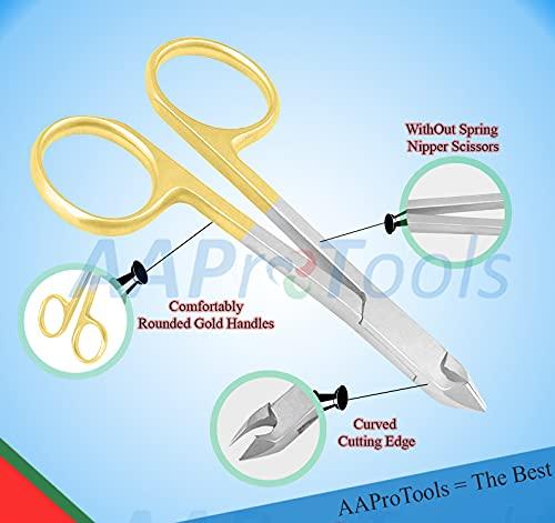 AAProTools AAProTools Gold Handle Cuticle Nipper Scissors Style,cuticle Clipper, Nail Clipper,with Scissors Style,mini Clipper/nipper
