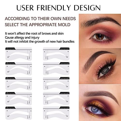 HSKIE Eyebrow Stamp Stencil Kit Brow Stamp And Shaping Kit One Step Brow Stamp Kit Waterproof Eyebrow Stamp On Eyebrows (Bruette)