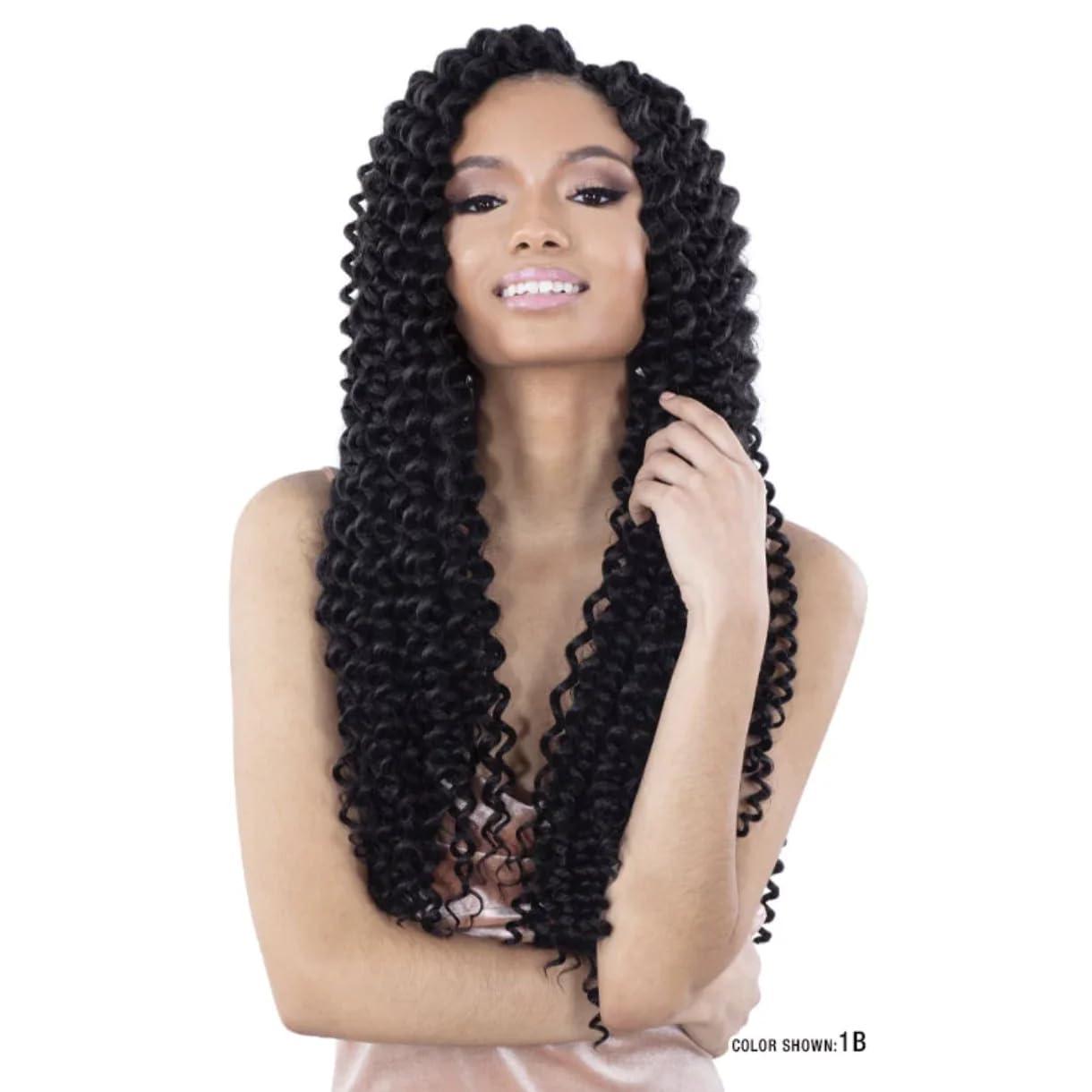VIP Extensions Mayde Beauty Braid 3X Beach Curl 20\" 1B