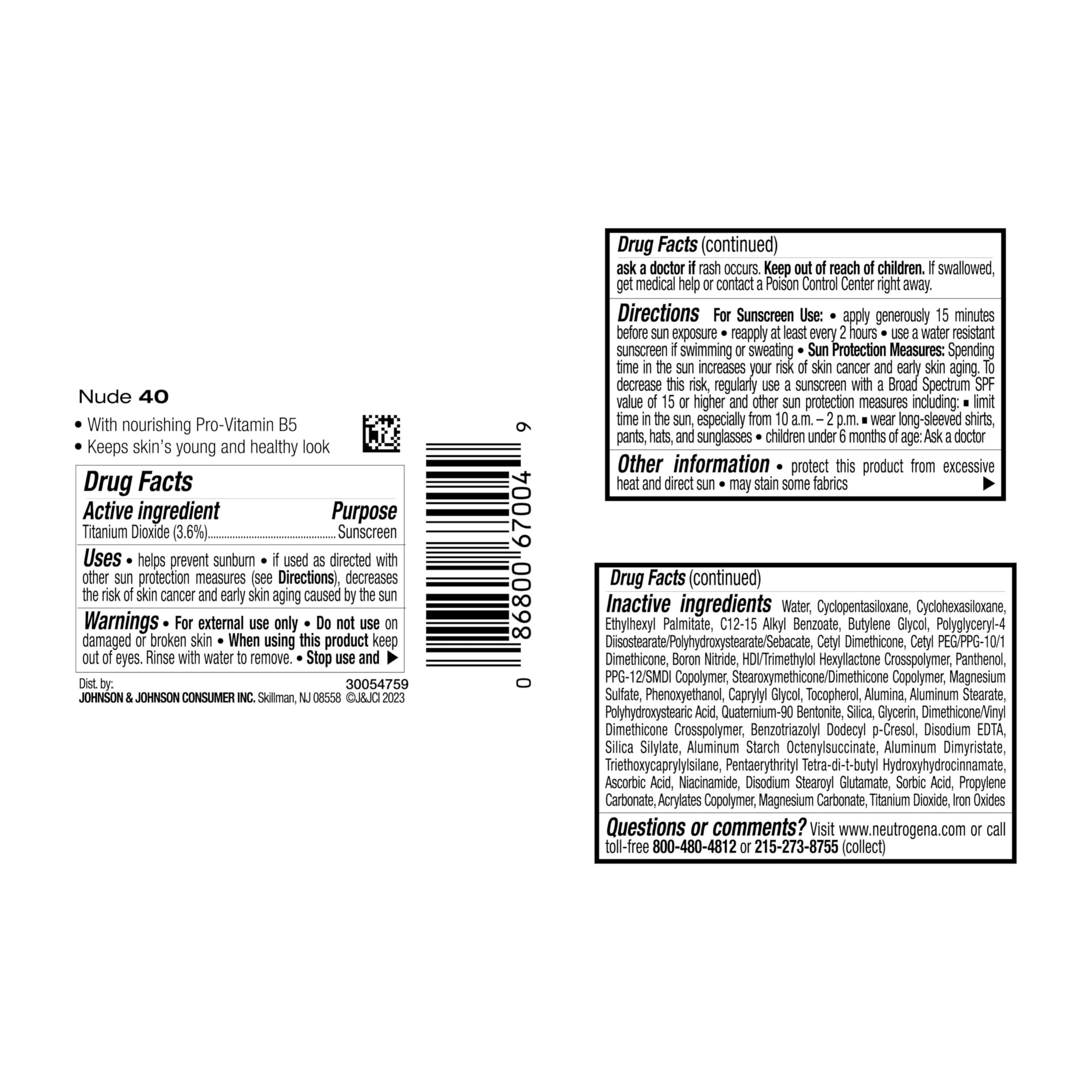 Neutrogena Neutrogena Healthy Skin Liquid Makeup Foundation, Broad Spectrum SPF 20 Sunscreen, Lightweight & Flawless Coverage Foundation with Antioxidant Vitamin E & Feverfew, 40 Nude, 1 fl. oz