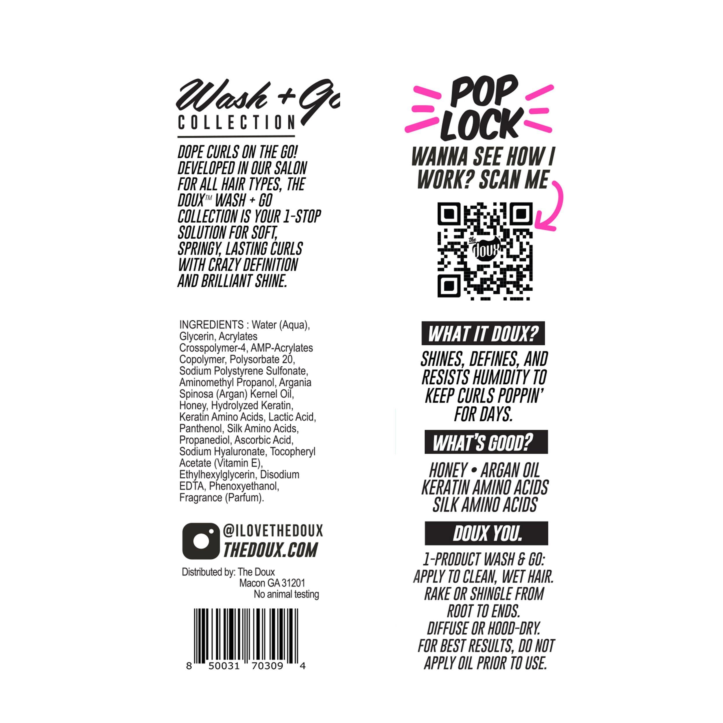 The Doux The Doux POP LOCK 5-Day Forming Glaze - Curl Enhancing Hair Products - Contains Honey and Argan Oil - Curl Products for Hold, Shine, and Anti-Humidity Setting