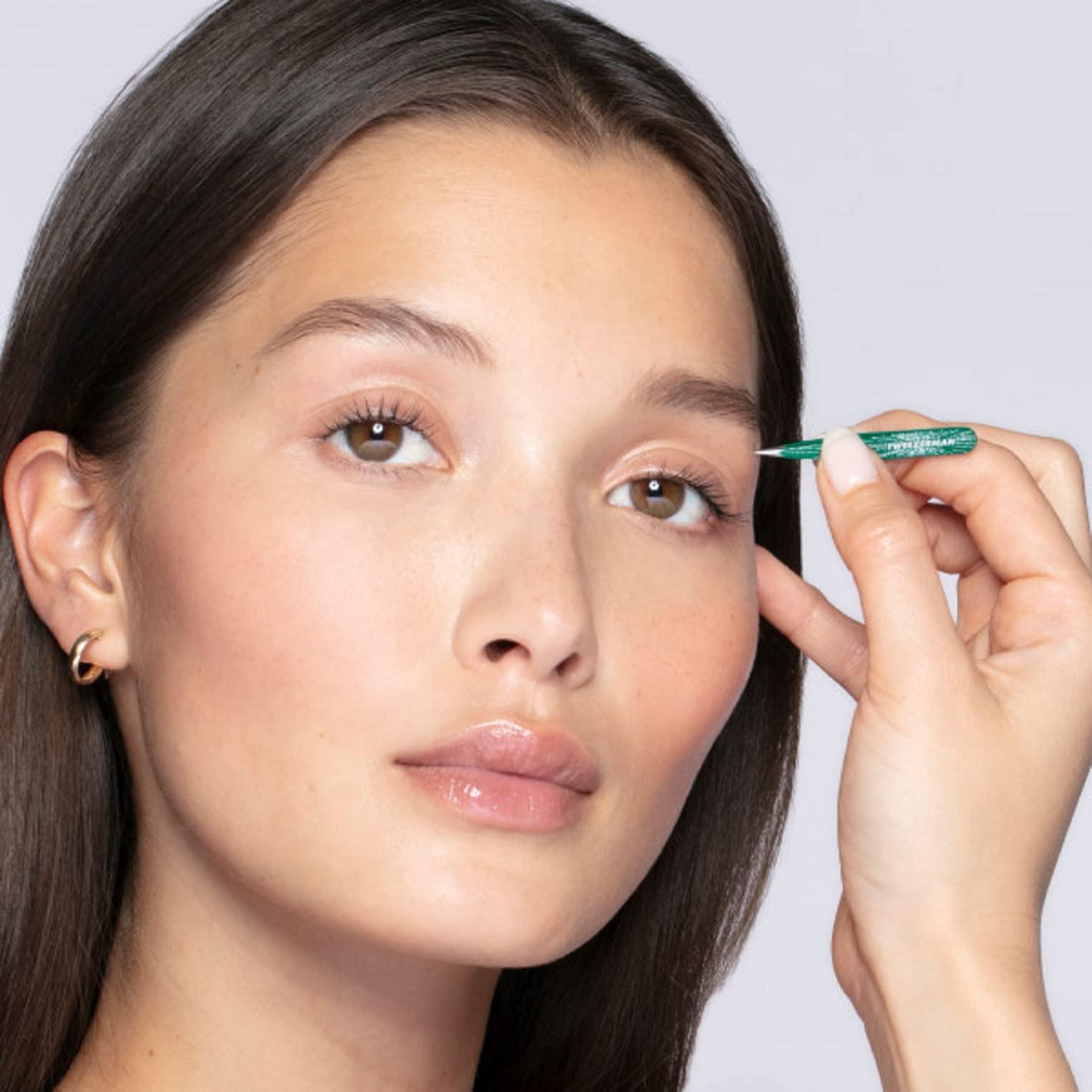 Tweezerman Tweezerman Emerald Shimmer Micro Mini Slant & Point Tweezer Set - Eyebrow Tweezers for Women and Men