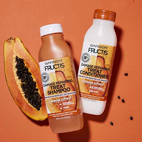 Garnier Garnier Fructis Damage Repairing Treat Shampoo, 98 Percent Naturally Derived Ingredients, Papaya, Nourish Dry Damaged Hair, Coconut, 11.8 Fl Oz
