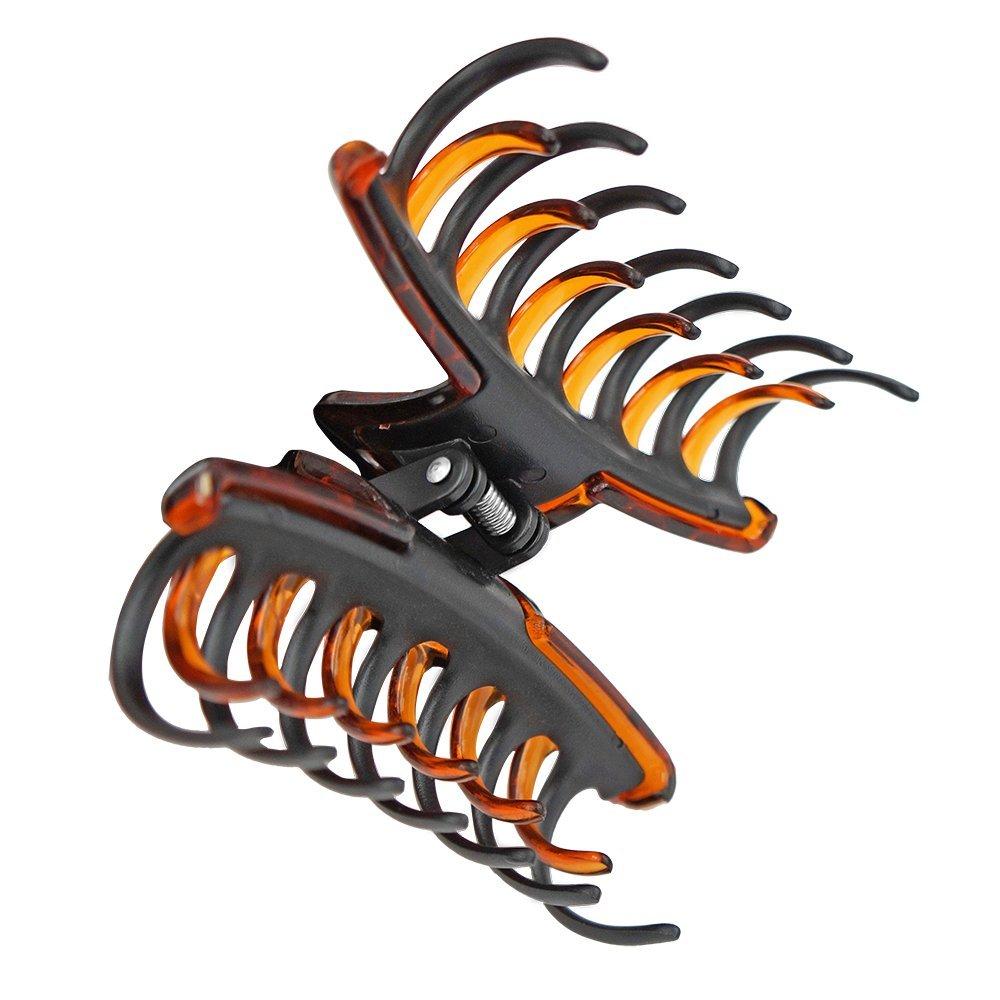 REVLON Revlon Strong Hold Hair Claw Clips, For Women, Brown/Black, 2 Count (Pack of 2)