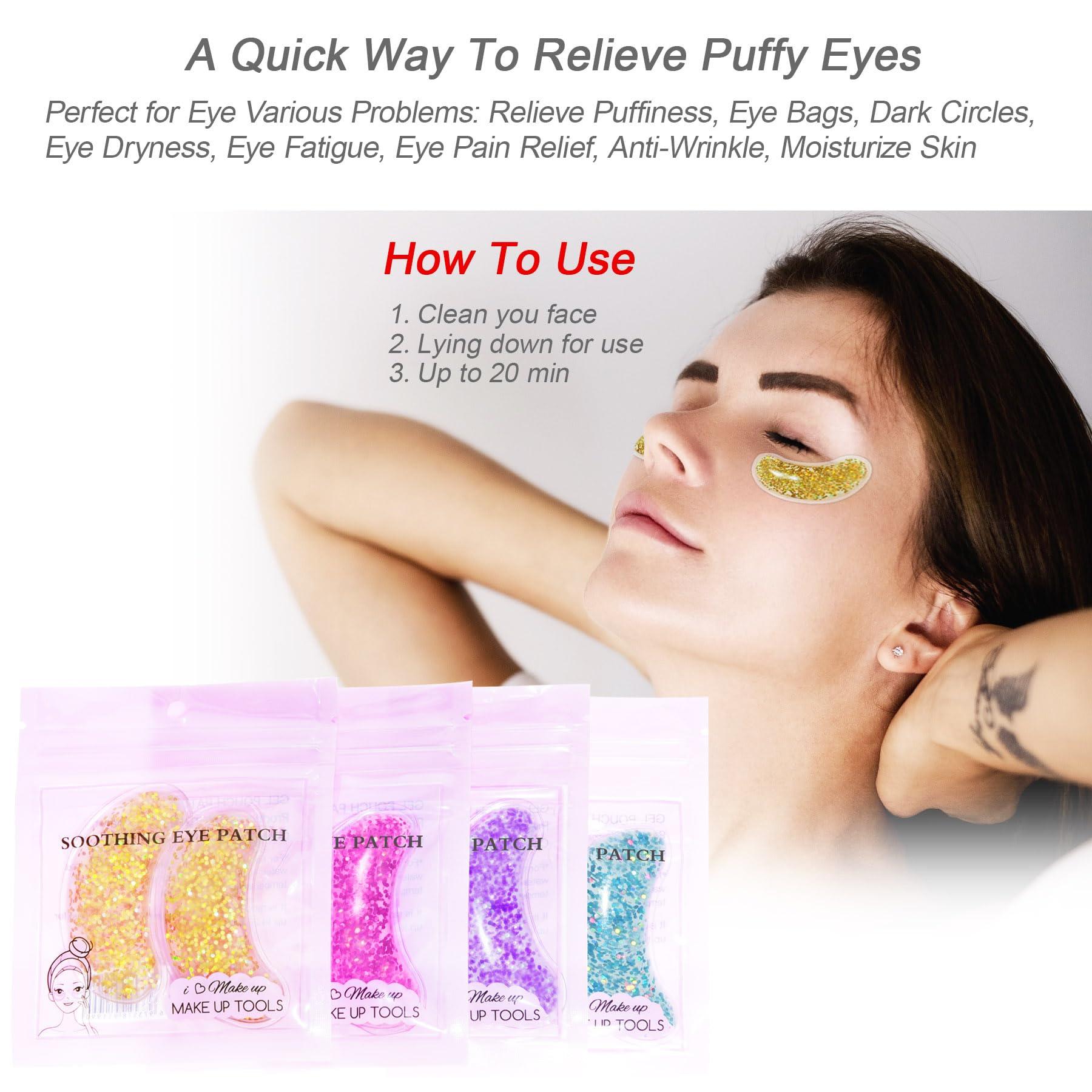 GELMAY Under Eye Patches for Puffy Eyes, Reusable Ice Gel Eye Pad Cooling Eye Patch Hot Cold Therapy Eye Mask 8 Pack