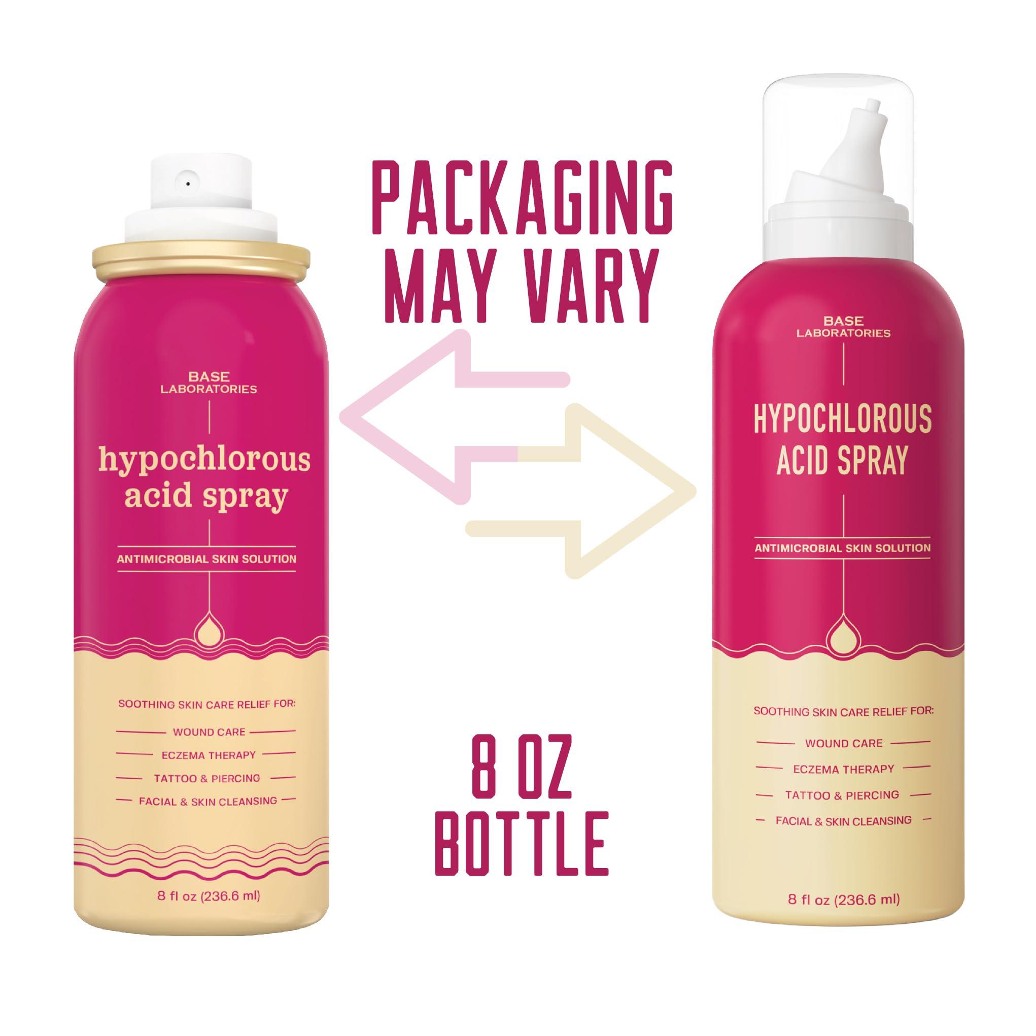 BASE LABORATORIES BASE LABORATORIES Hypochlorous Acid Spray for Face & Skin | 8oz | Magic Facial Spray Daily Skin Repair Solution for Sensitive Skin, Redness, Irritations, Eczema | Hypochlrous HOCL Molecule Spray | 2PK