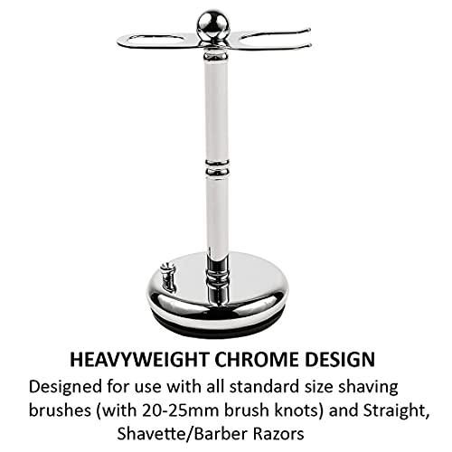 Parker Safety Razor Parker Safety Razor's Deluxe Chrome Straight Razor and Shave Brush Stand