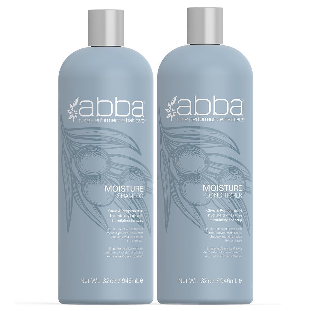 ABBA ABBA - Pure Moisture Shampoo & Conditioner Duo - Olive Butter & Peppermint Oil, 32 fl oz Each