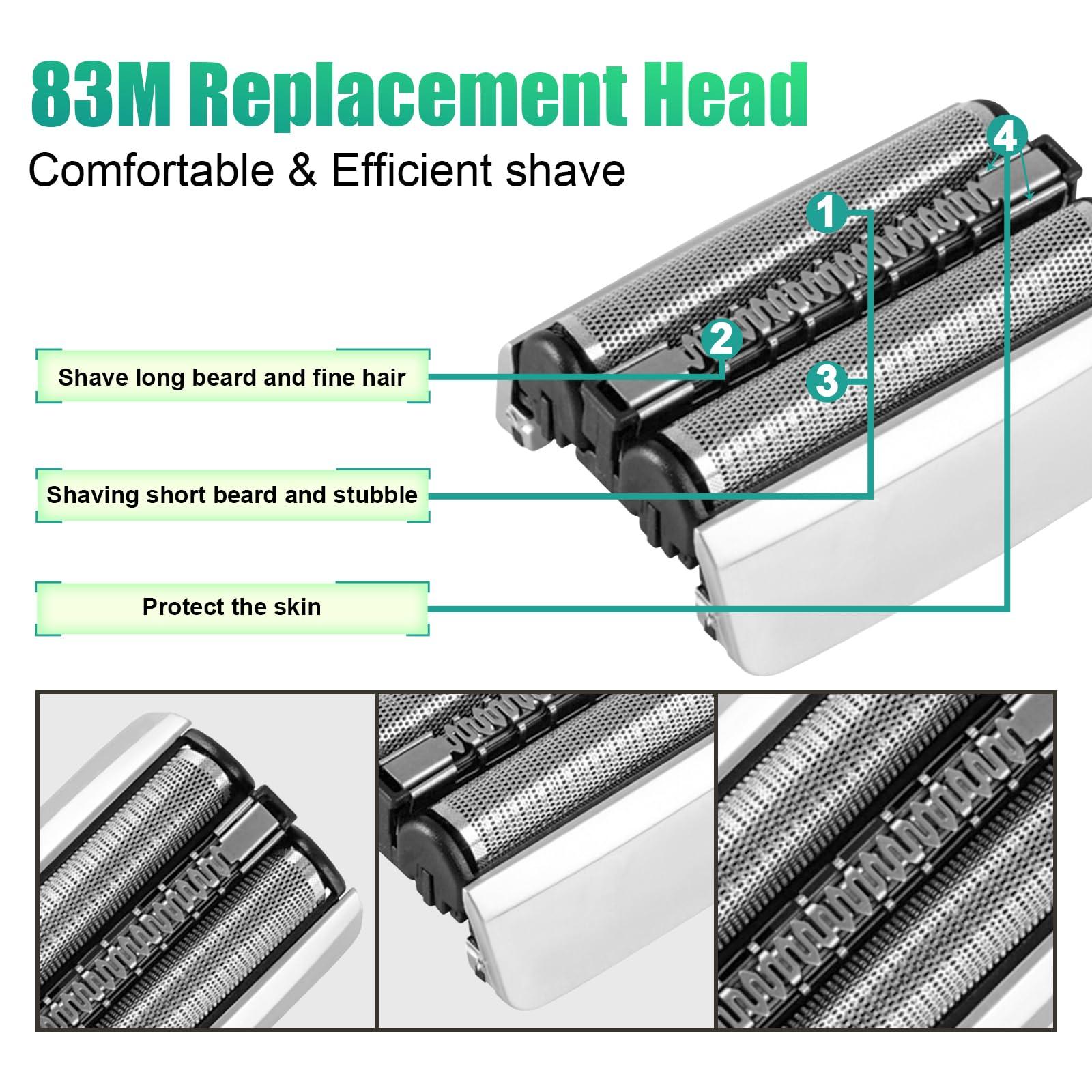 DODAER Series 8 83M Electric Shaver Head Replacement,Compatible with Braun S8 Replacement Head Electric Razor Blades Model 8370cc,8340s,8350s,8467,2 Pack
