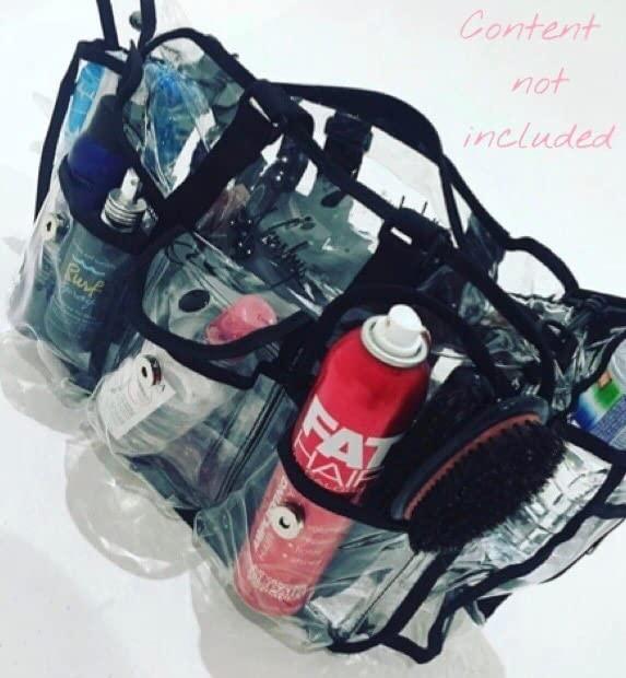 Nanshy Nanshy Professional Makeup Artist Kit Bag - Clear Makeup Artist Travel Case with 8+ Pockets & Strong Handles - Extra Large Professional Makeup Case Organizer - Makeup Artist Supplies - 15.7x11x8 In