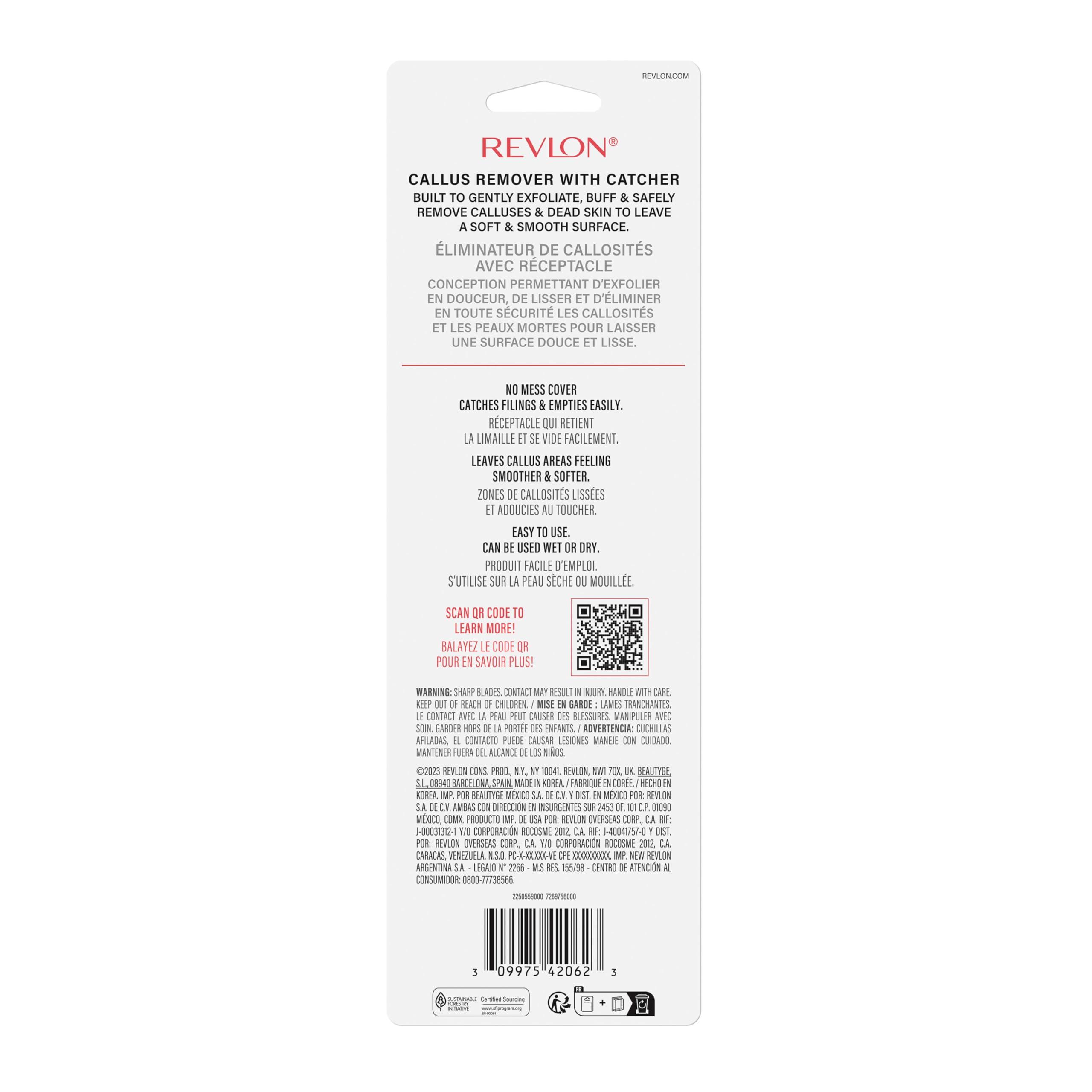 REVLON Revlon Callus Remover, Foot File for Wet or Dry Skin, Pedicure Tools,Gently Removed Callus and Dead Skin, Easy to Use (Pack of 1)